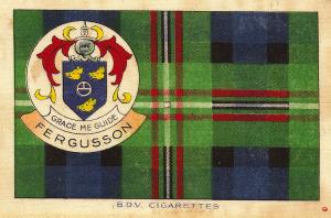 Fergusson clan Scottish tartan cigarette silk 1922