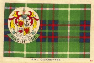 Macintyre tartan silk with coat-of-arms published 1922