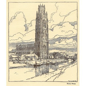 Boston Stump Lincolnshire vintage print 1928