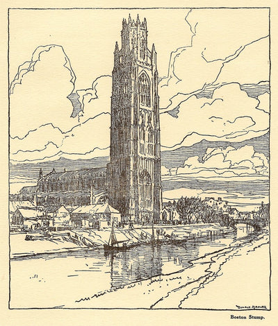 Boston Stump Lincolnshire vintage print 1928