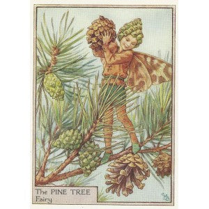 Pine Tree Flower Fairy original vintage print 1950
