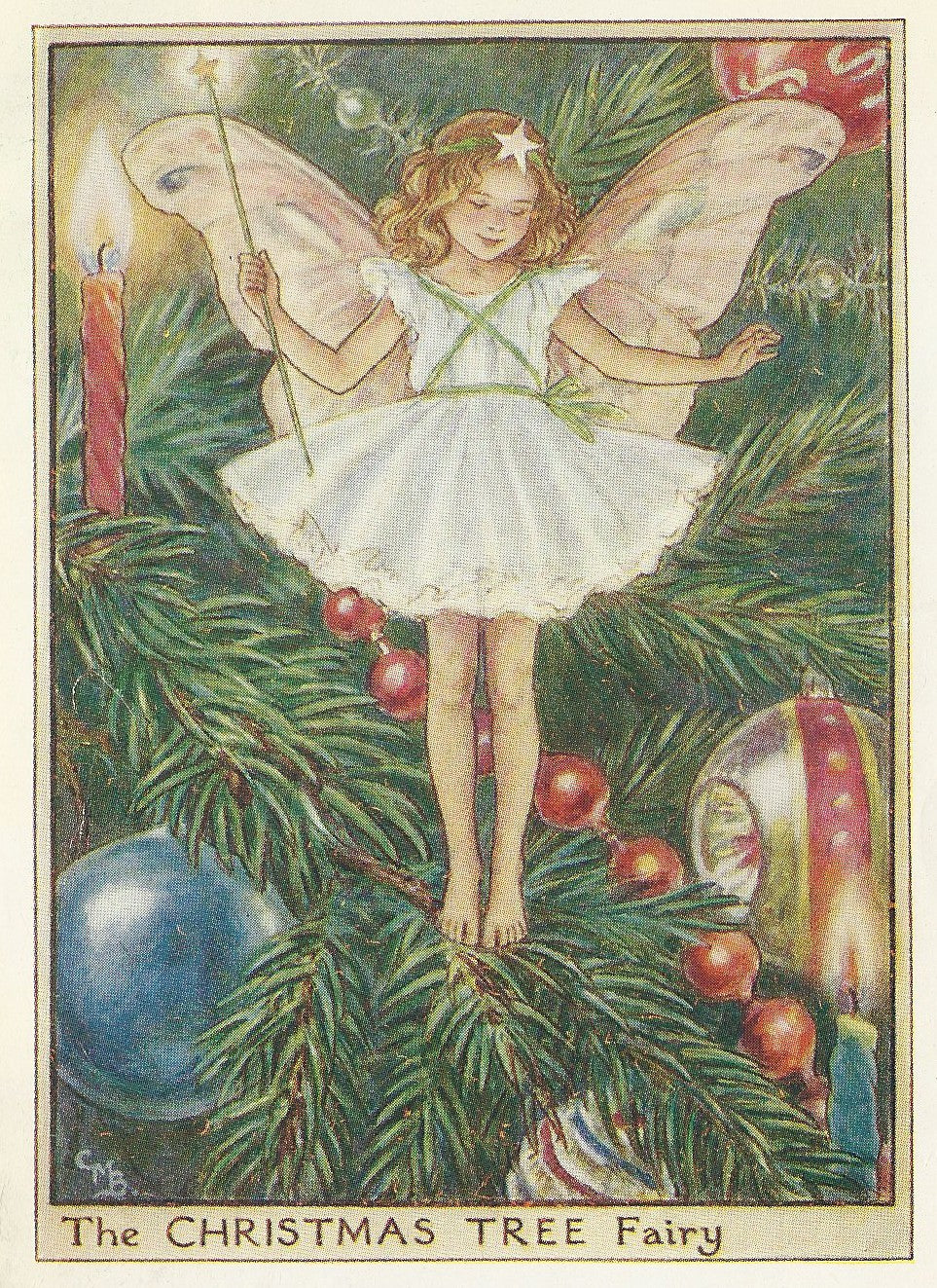 Christmas Tree Flower Fairy guaranteed original vintage print