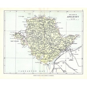 Anglesey antique map published 1885
