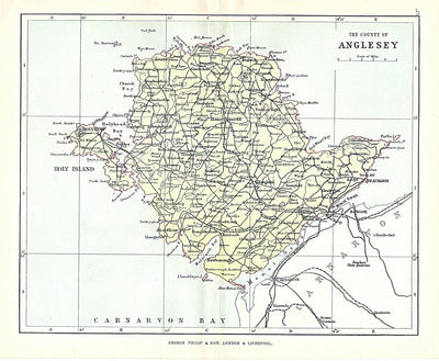 Anglesey antique map 1885