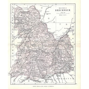 Brecknock Wales antique map