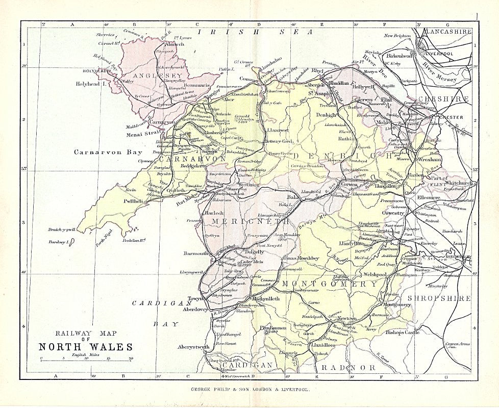 North Wales antique map