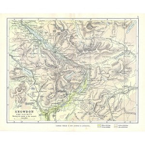 antique map of Snowdon
