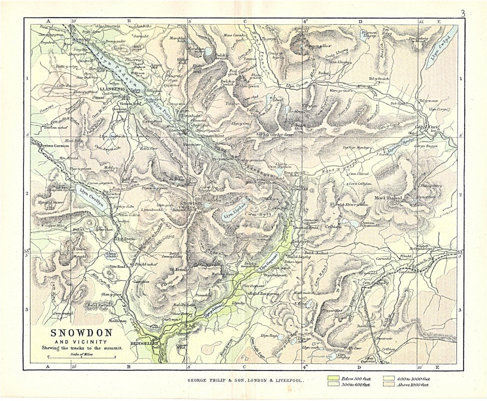 Snowdon Map antique map of Snowdon – Maps and Antique Prints