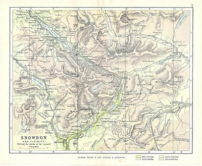 antique map of Snowdon