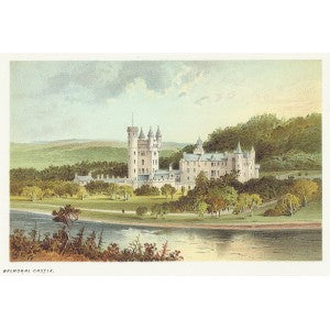 Balmoral Castle Aberdeenshire Scotland guaranteed antique print 1889