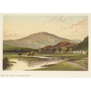 Ben Ledi from Callander Bridge Scotland antique print