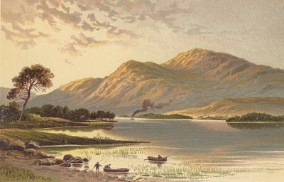 Ben Lomond from Tarbet Scotland antique print 1889
