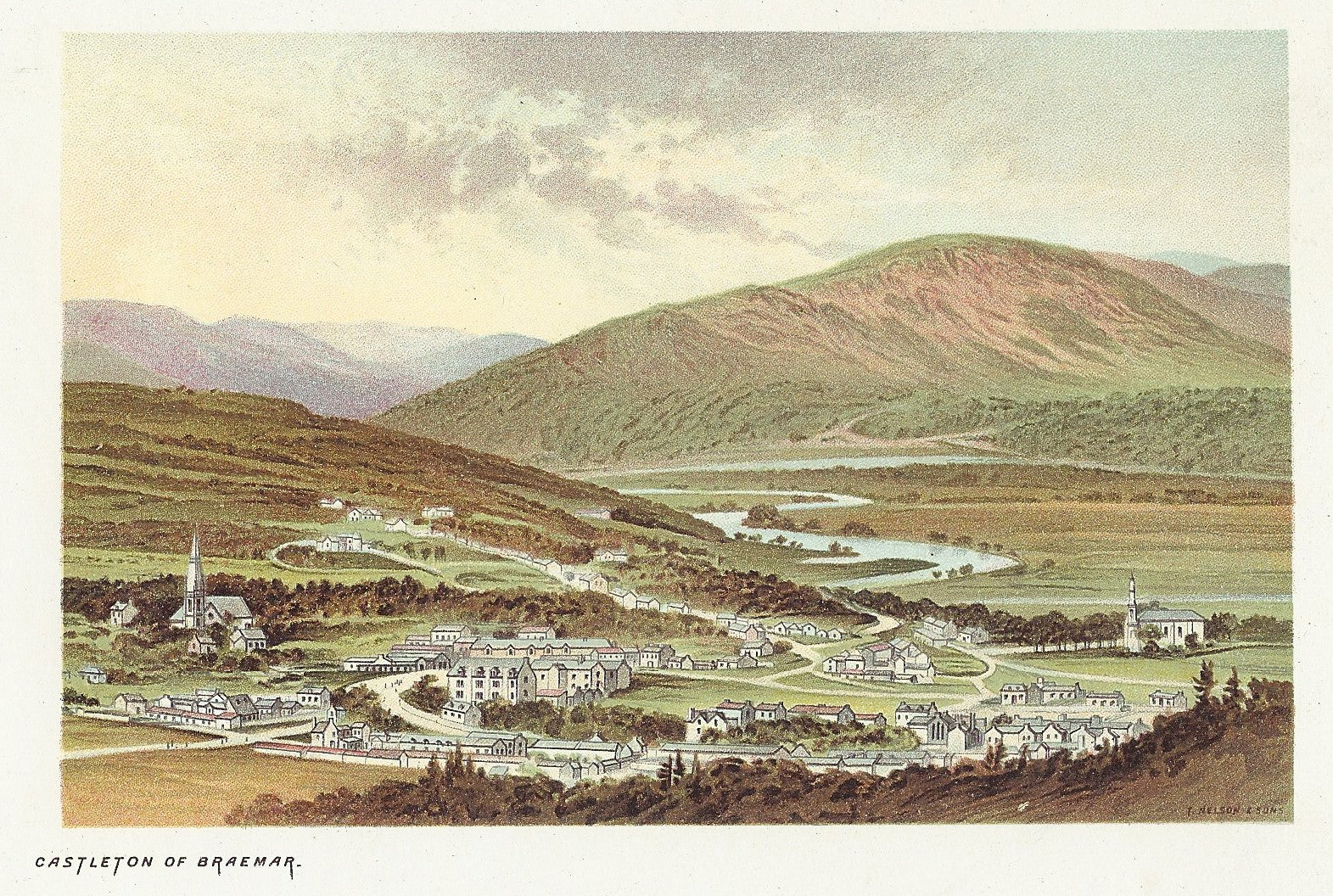 Braemar (Ben Castleton) Aberdeenshire Scotland antique print β Maps and ...