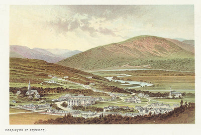 Braemar (Ben Castleton) Aberdeenshire Scotland antique print