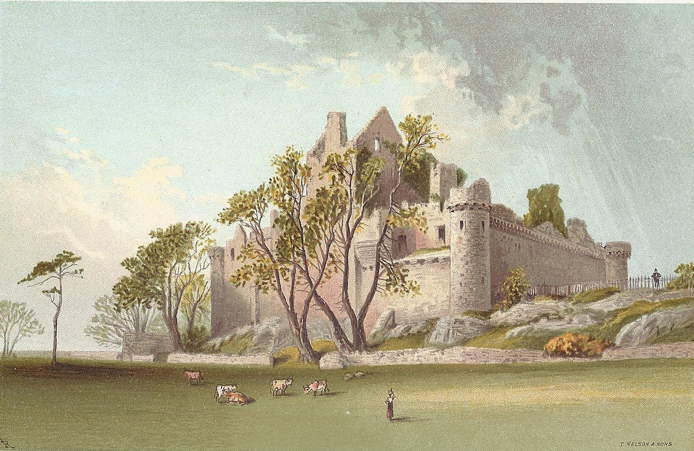Craigmillar Castle Edinburgh Scotland antique print