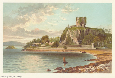 Dunollie Castle Oban Scotland antique print 1889