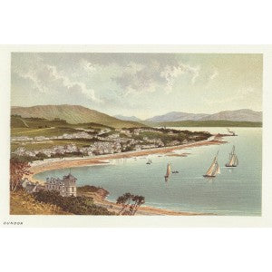 Dunoon Cowal peninsula Scotland antique print 1889