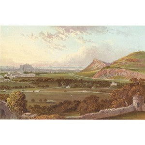 Edinburgh from Craigmillar Castle Scotland antique print