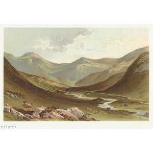 Glen Nevis Lochaber Highland Scotland antique print 1889