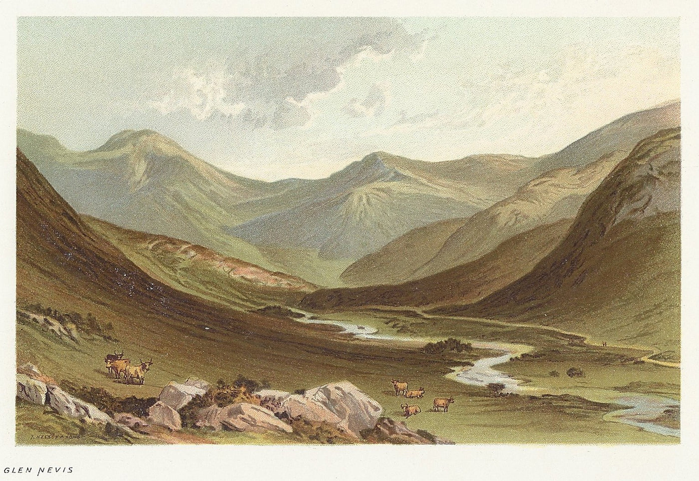 Glen Nevis Lochaber Highland Scotland antique print 1889