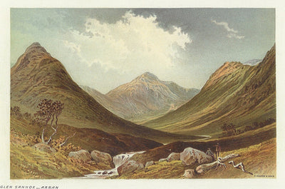 Glen Sannox Arran Scotland antique print