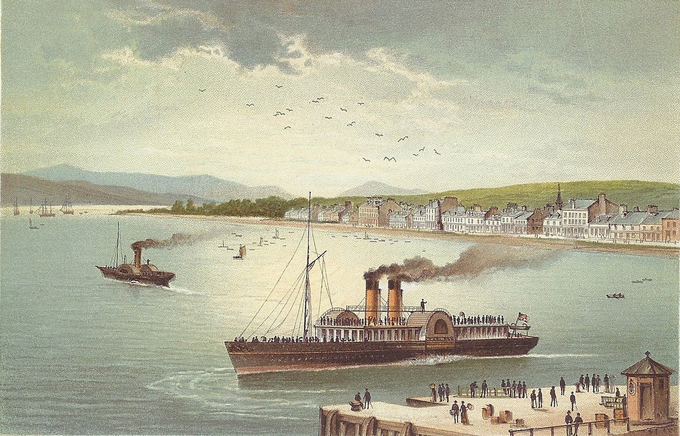 Helensburgh and Bute Scotland antique print 1889