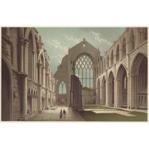 Holyrood Chapel (Interior) Edinburgh Scotland antique print