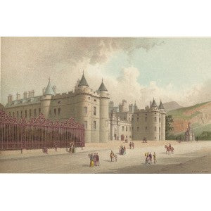 Holyrood Palace Edinburgh Scotland guaranteed antique print 1889