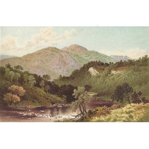 Trossachs Scotland guaranteed original antique print 1889