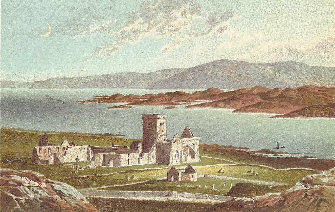Iona Island Inner Hebrides Scotland antique print