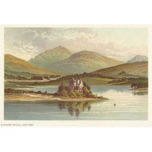 antique print of Kilchurn Castle, Loch Awe, Scotland