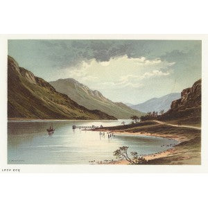 Loch Eck Cowal Peninsula Scotland antique print