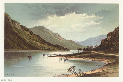 Loch Eck Cowal Peninsula Scotland guaranteed antique print 1889