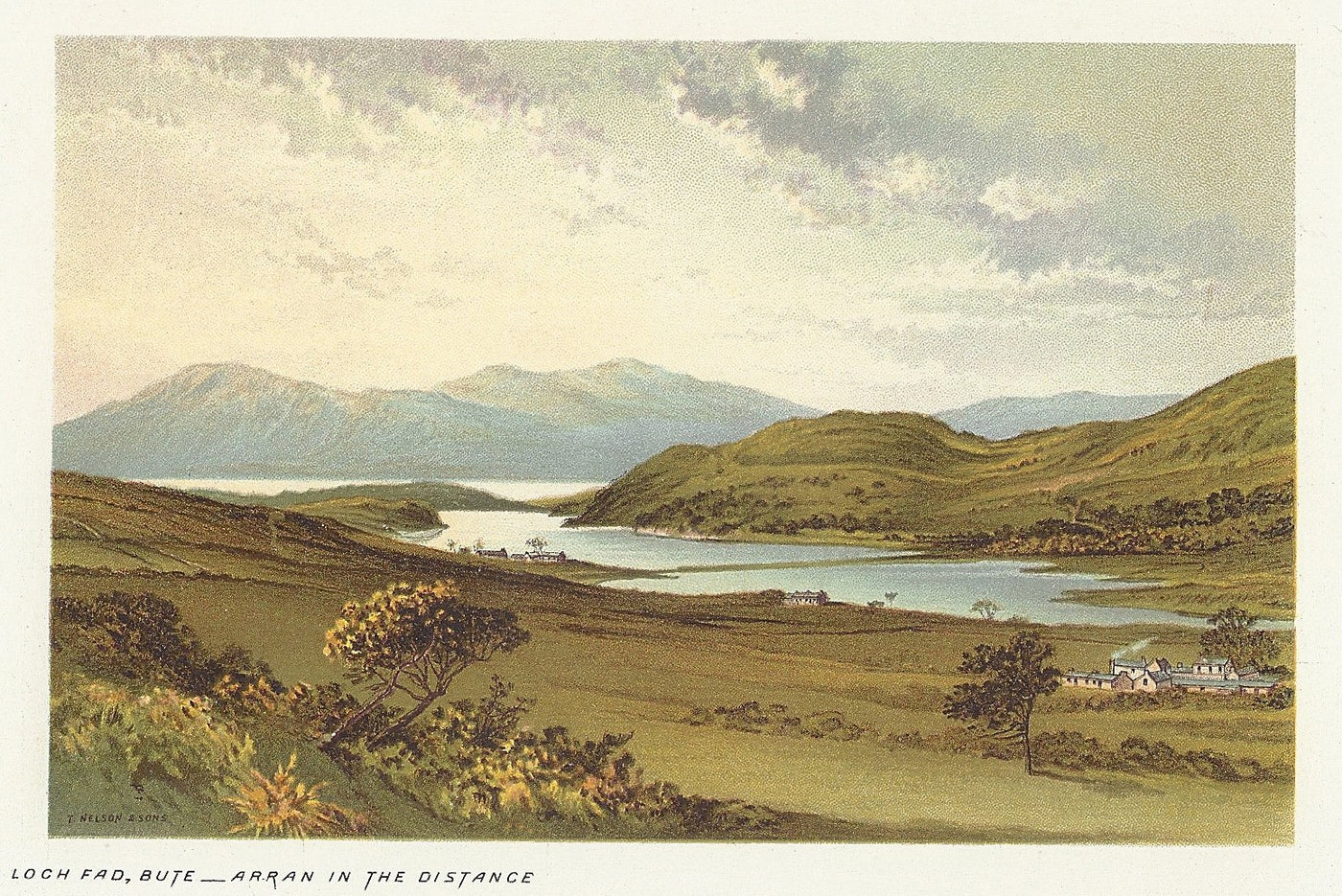 Loch Fad, Isle of Bute, Arran in the distance, Scotland