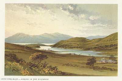 Loch Fad, Isle of Bute, Arran in the distance, Scotland
