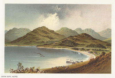 Loch Goil Head (Lochgoilhead) Scotland antique print 1889