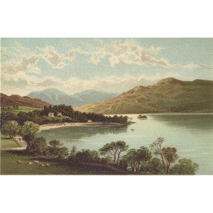 antique print of Loch Lomond at Tarbet Scotland
