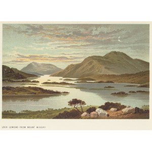 Loch Lomond from Mount Misery Scotland antique print 1889