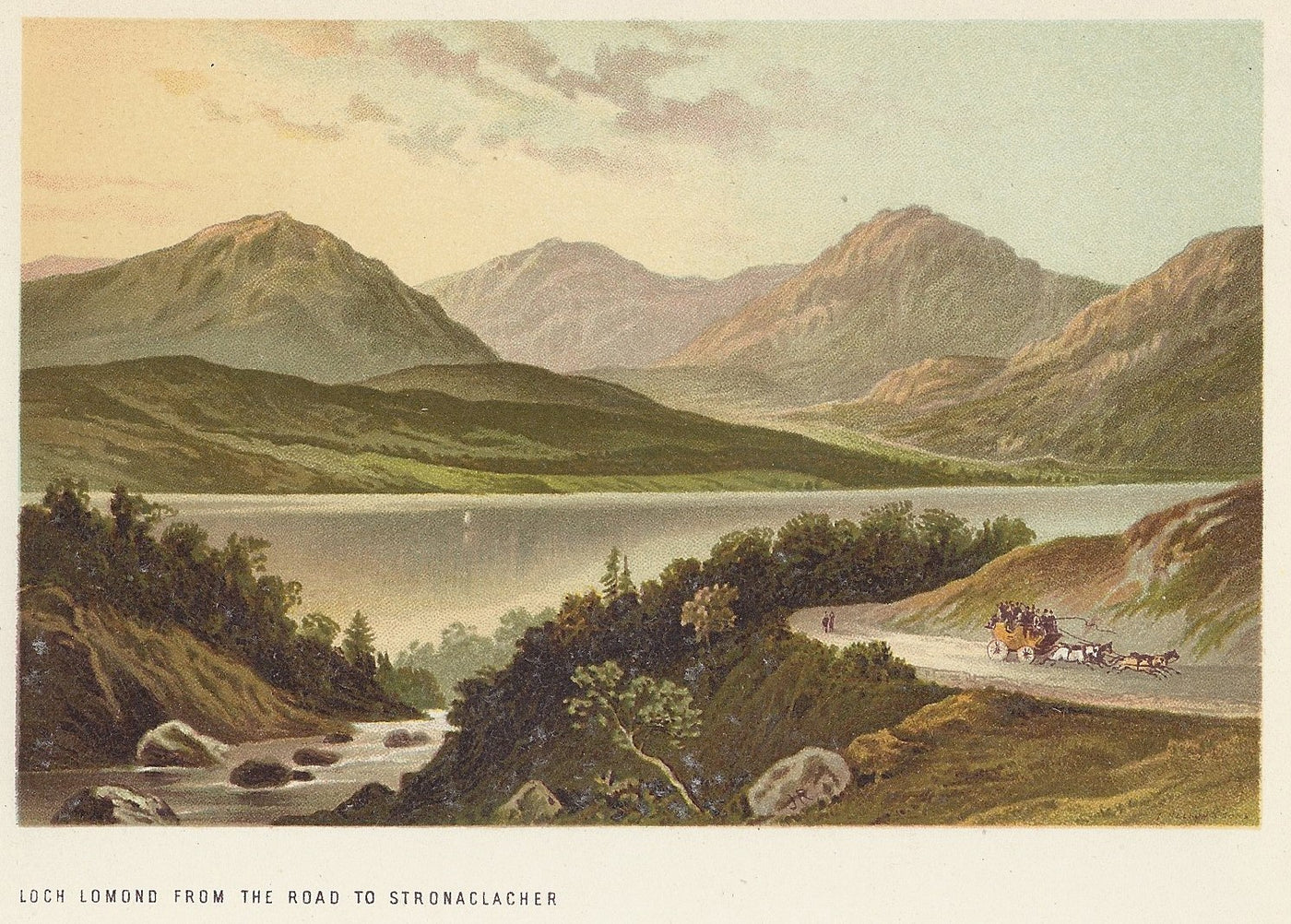 Loch Lomond from Stronaclacher Scotland antique print
