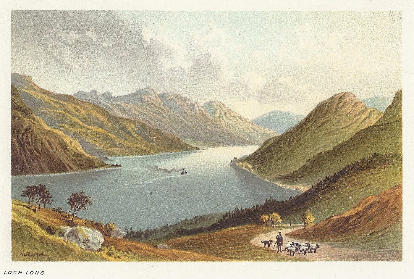 Loch Long Argyll and Bute Scotland guaranteed antique print 1889