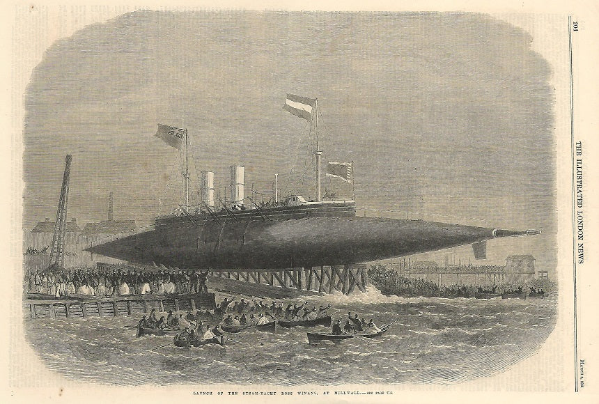 Launch of Ross Winans at Millwall antique print