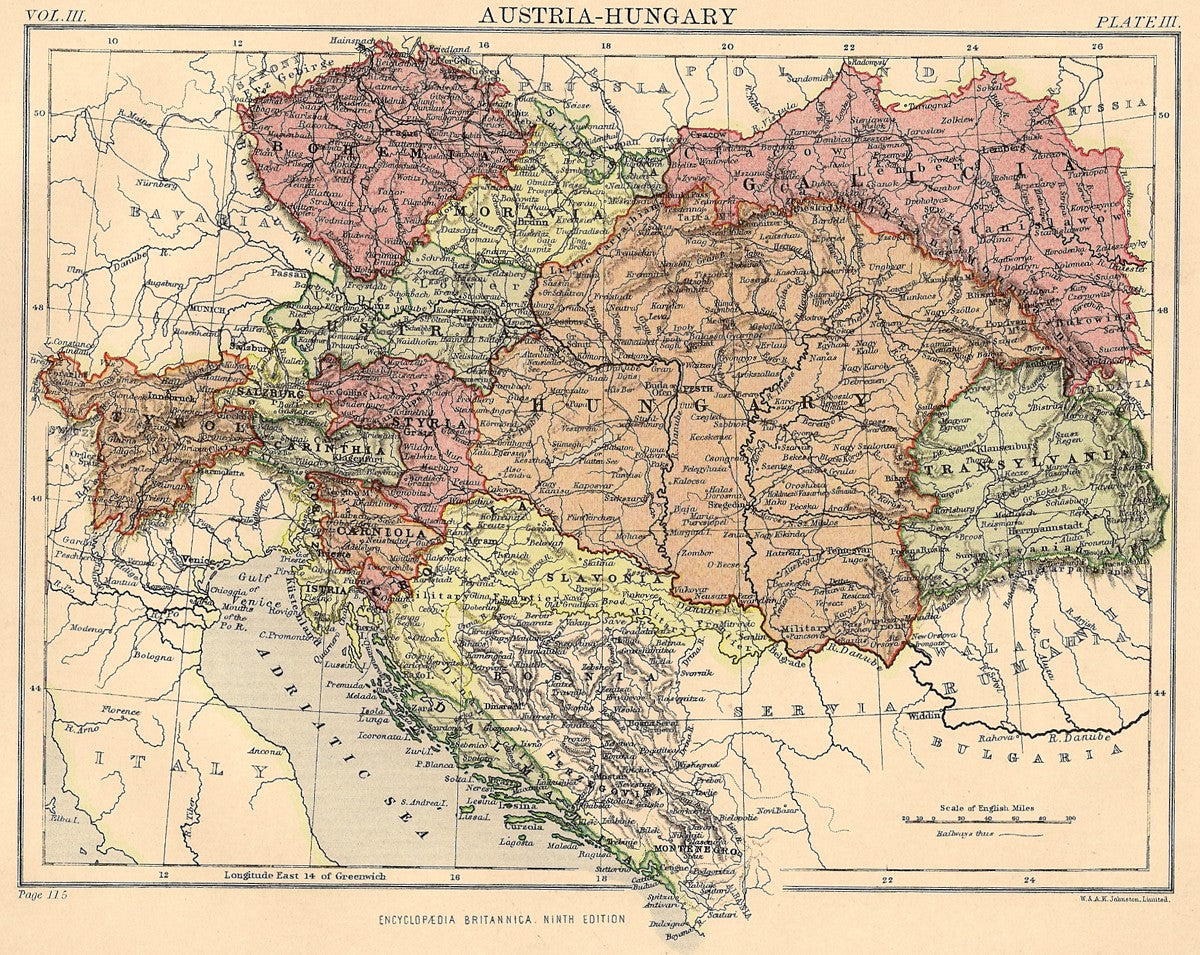 Austria Hungary On A Map Austria-Hungary Antique Map - Frontispiece