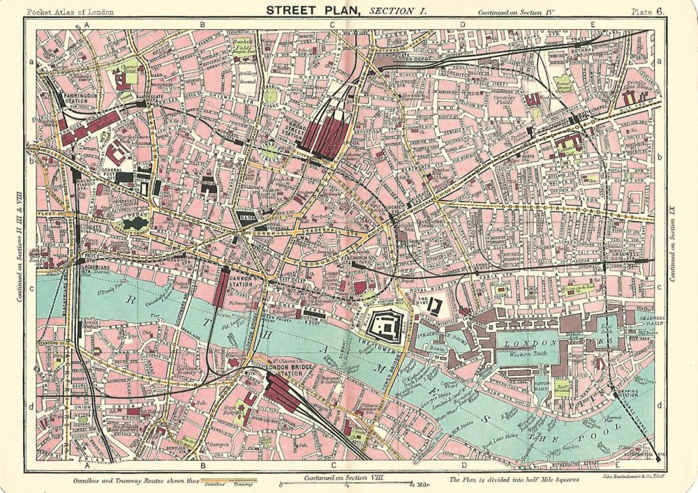 East End London Map East End London Wapping Whitechapel Spitalfields Antique Map 1914 -  Frontispiece